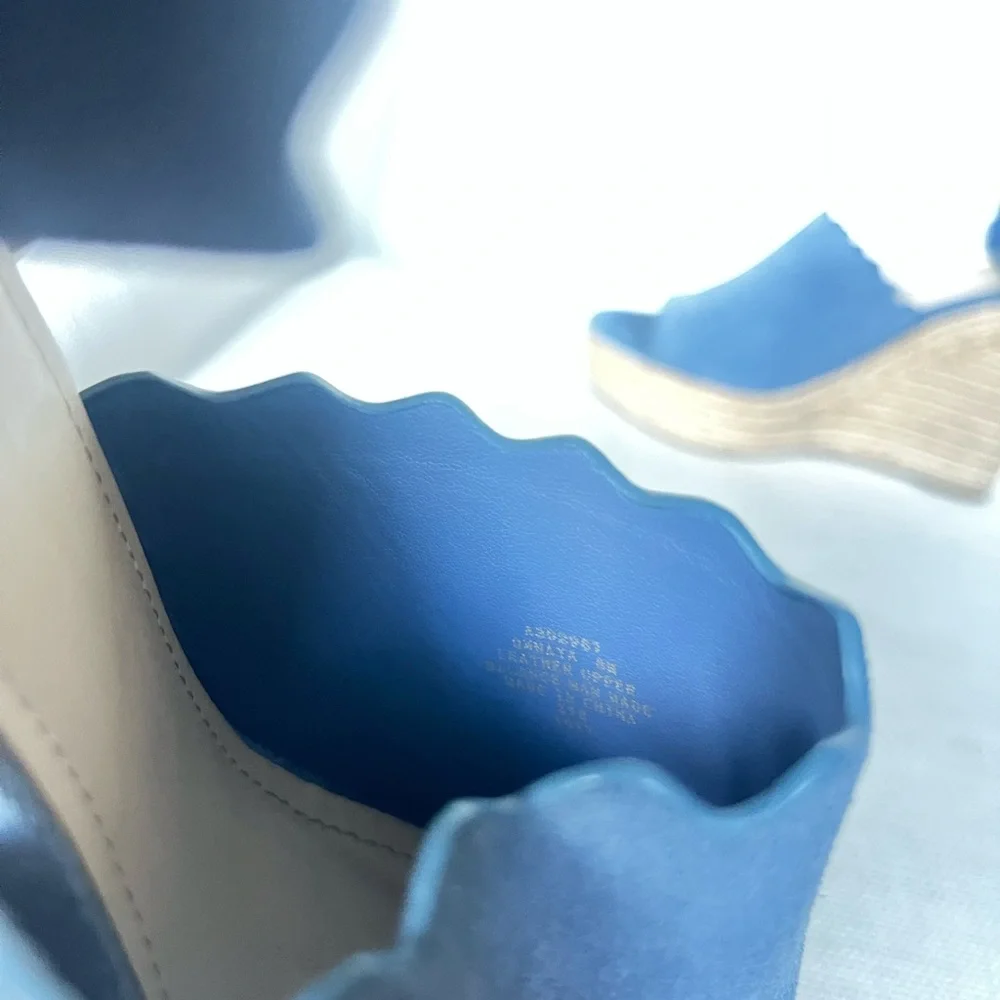 Marc Fischer blue suede wedge ankle strap 8 - Picture 9 of 9